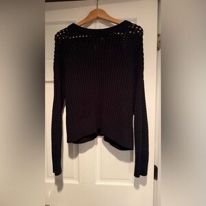 Women's Black Knit Cutoff Sweater